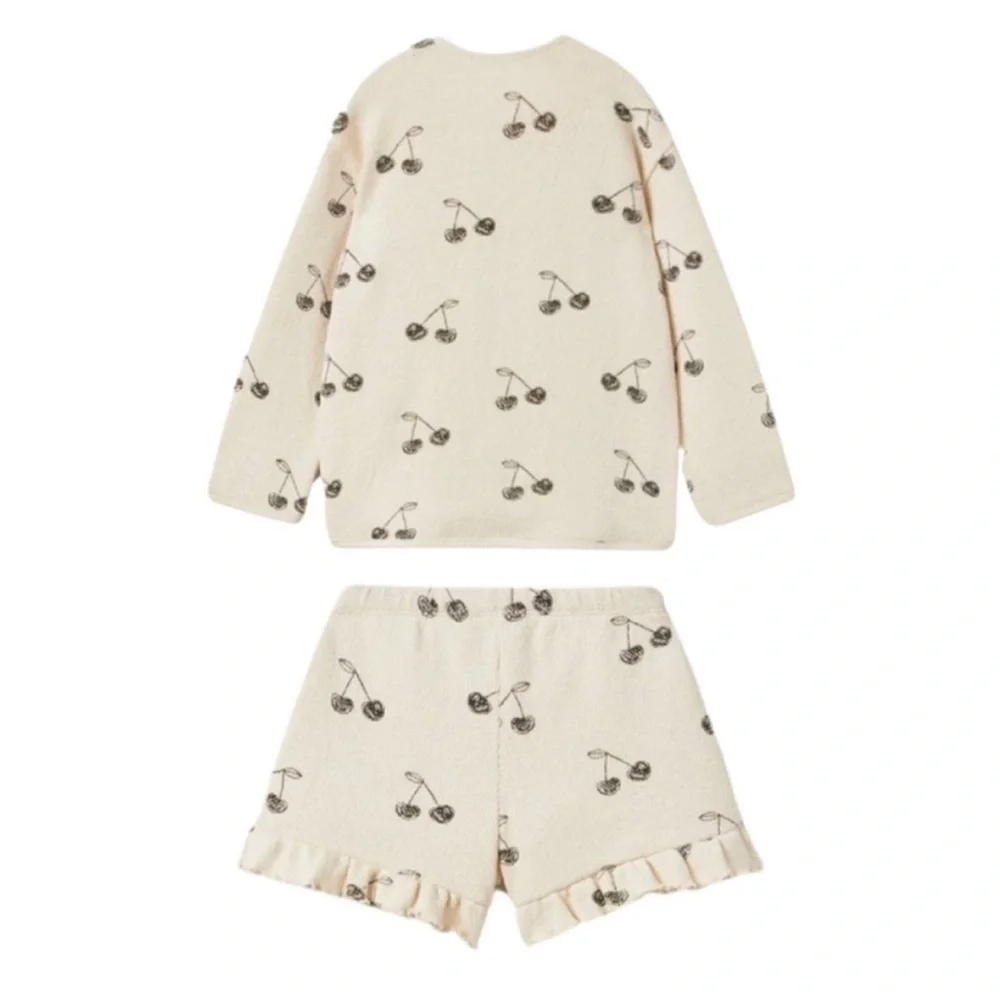 ZARA TODDLER GIRL CHERRY SWEATSHIRT & SHORTS